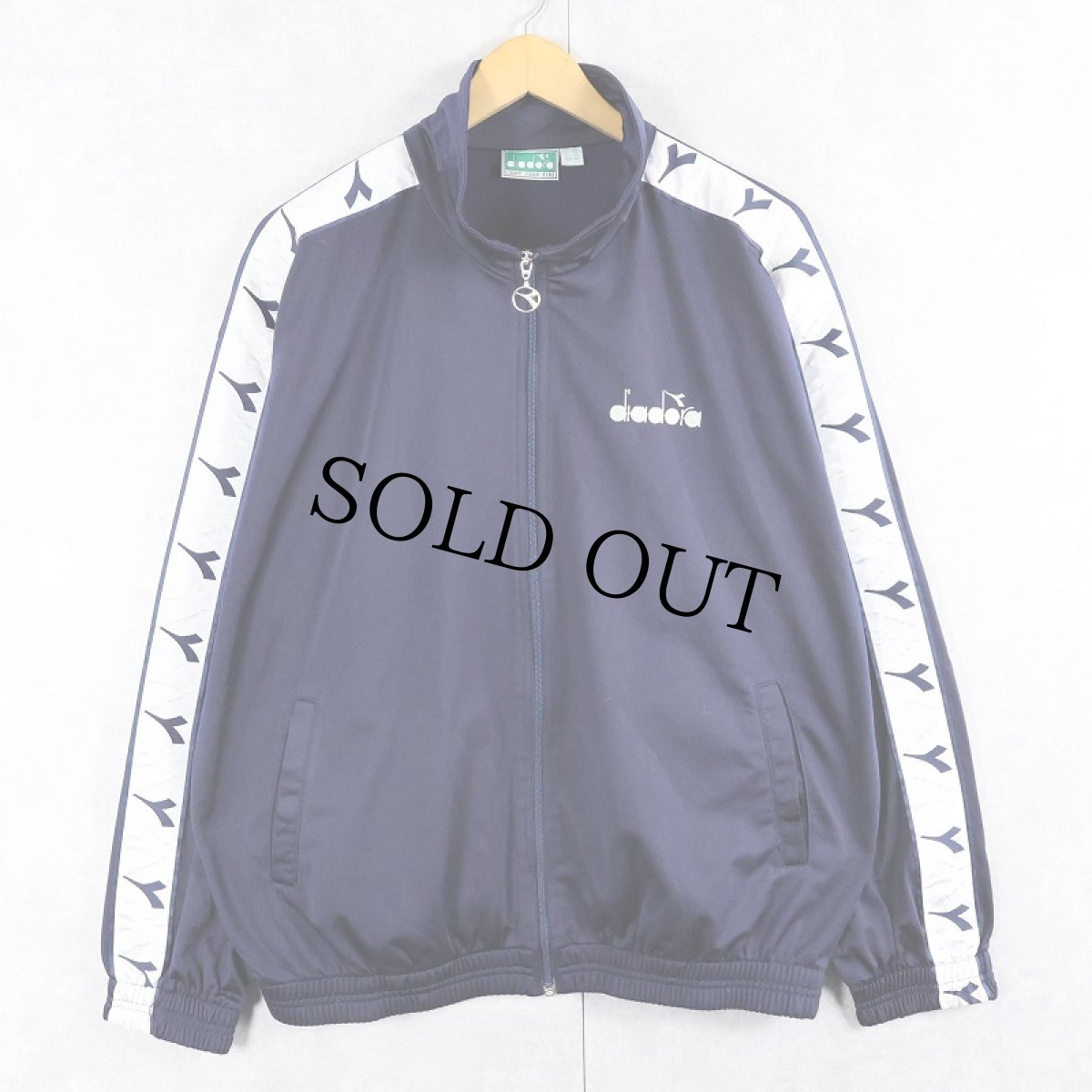 画像1: 90's〜 diadora サイドライン トラックジャケット NAVY SIZE50 (1)