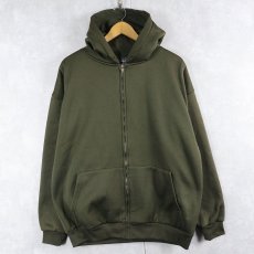 画像1: 90's PLUMA 裏サーマル スウェットジップパーカー XL (1)