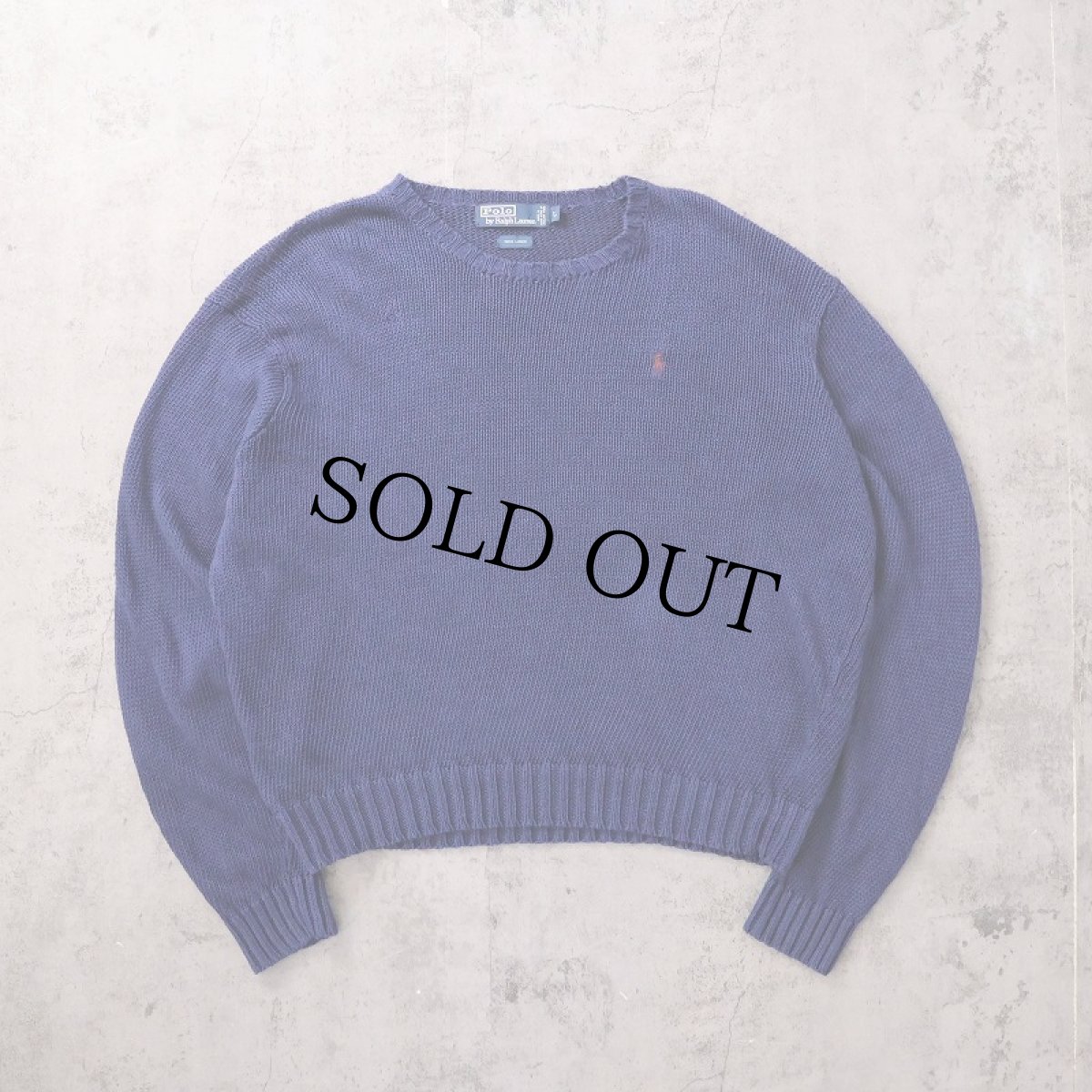 画像1: POLO Ralph Lauren ロゴ刺繍 リネンニットセーター NAVY L (1)