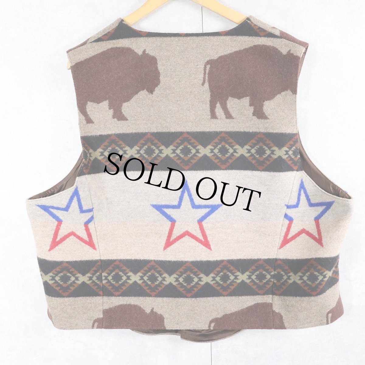 画像2: PENDLETON USA製 ネイティブ柄 ウールベスト XXL (2)
