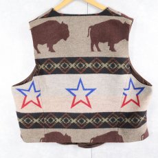 画像2: PENDLETON USA製 ネイティブ柄 ウールベスト XXL (2)