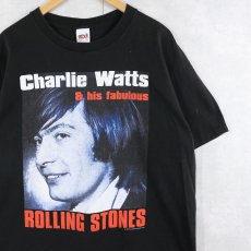 画像1: 1997 The Rolling Stones USA製 "charlie watts" ドラマープリントTシャツ BLACK XL (1)