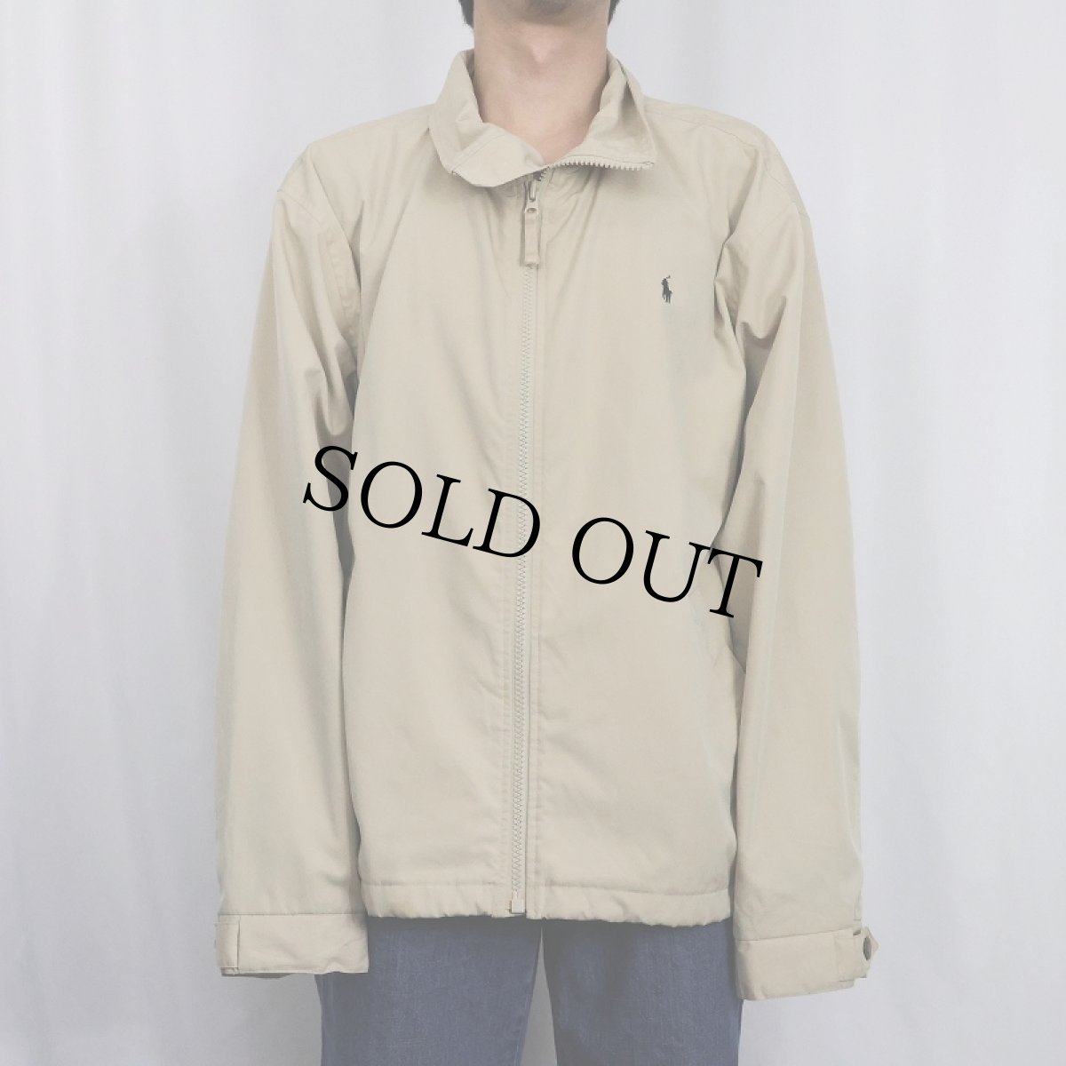 画像2: POLO Ralph Lauren ロゴ刺繍 ポリエステル ジップジャケット XL  (2)