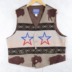 画像1: PENDLETON USA製 ネイティブ柄 ウールベスト XXL (1)