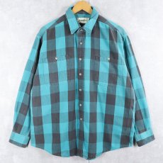 画像1: 90's ST.JOHN'S BAY バッファローチェック柄 ヘビーネルシャツ XL (1)