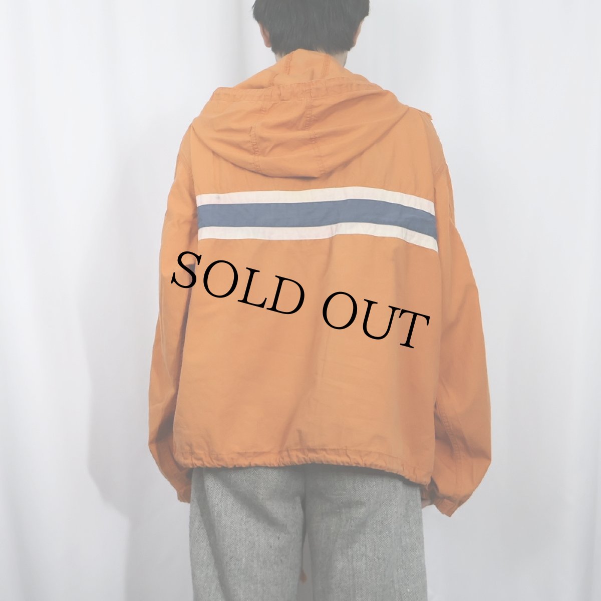 画像3: OLD NAVY ラインデザイン コットンアノラックパーカー L (3)