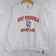 画像1: 90's RUSSELL ATHLETIC USA製 "WEST SPRINGFIELD SPARTANS" 前V プリントスウェット XL (1)