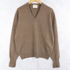 画像1: 80's Minklama LORD JEFF Vネック ウールニットセーター L (1)