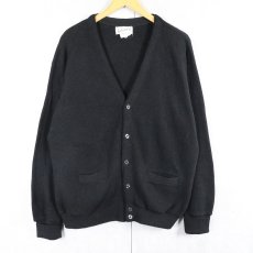 画像1: IZOD USA製 アクリルニットカーディガン BLACK L (1)