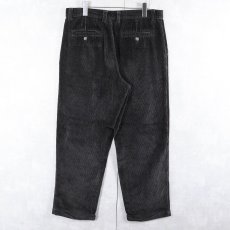 画像2: ST.JOHN'S BAY 2タックコーデュロイパンツ BLACK W35 (2)