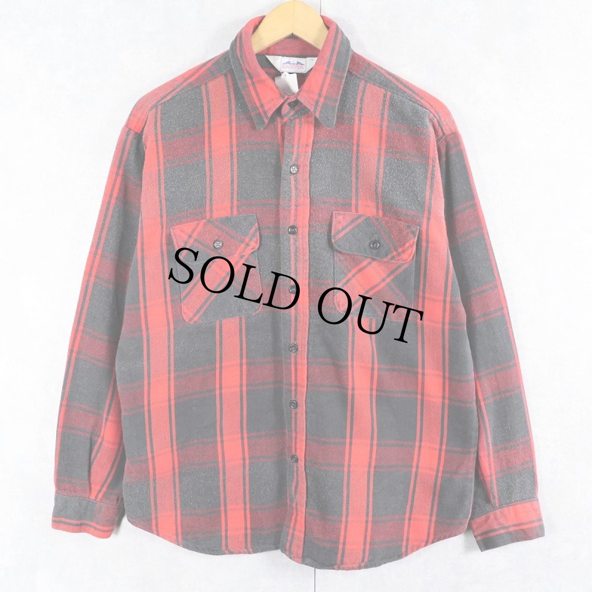 画像1: 80's DAKOTA by FIVE BROTHER USA製 チェック柄 ヘビーネルシャツ L (1)