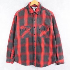 画像1: 80's DAKOTA by FIVE BROTHER USA製 チェック柄 ヘビーネルシャツ L (1)
