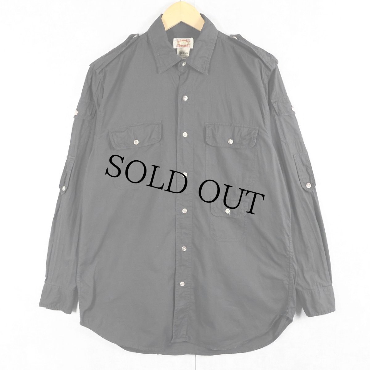 画像3: 80's BANANA REPUBLIC サファリシャツ BLACK M (3)