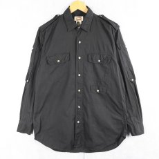 画像1: 80's BANANA REPUBLIC サファリシャツ BLACK M (1)
