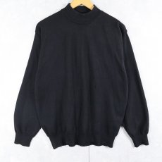 画像1: 90's〜 PENDLETON ITALY製 タートルネック ニットセーター BLACK M (1)