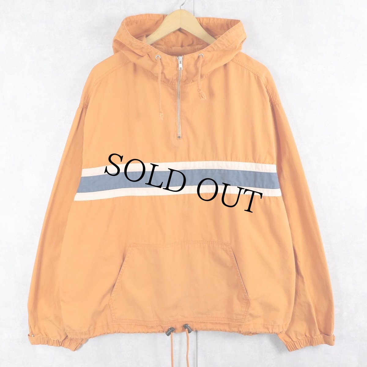 画像1: OLD NAVY ラインデザイン コットンアノラックパーカー L (1)