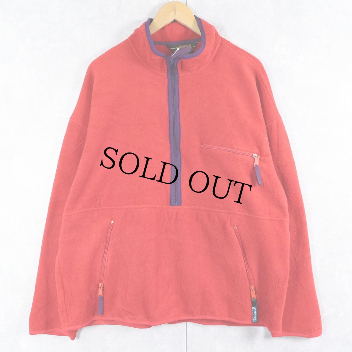 画像1: 80〜90's Eddie Bauer USA製 ハーフジップ フリースジャケット L (1)
