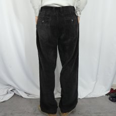 画像4: ST.JOHN'S BAY 2タックコーデュロイパンツ BLACK W35 (4)
