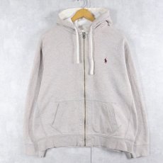 画像1: POLO Ralph Lauren ロゴ刺繍 スウェットジップパーカー XL (1)