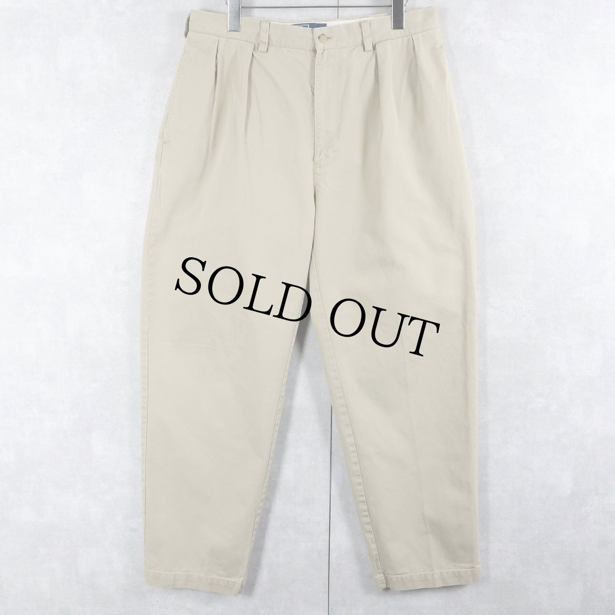 画像1: POLO Ralph Lauren "ANDREW PANT" 2タック コットンチノトラウザーズ W32 (1)