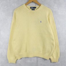 画像1: POLO Ralph Lauren ロゴ刺繍 コットンニットセーター L (1)