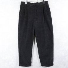 画像3: BRAGGI 2タック コーデュロイパンツ BLACK W33 (3)