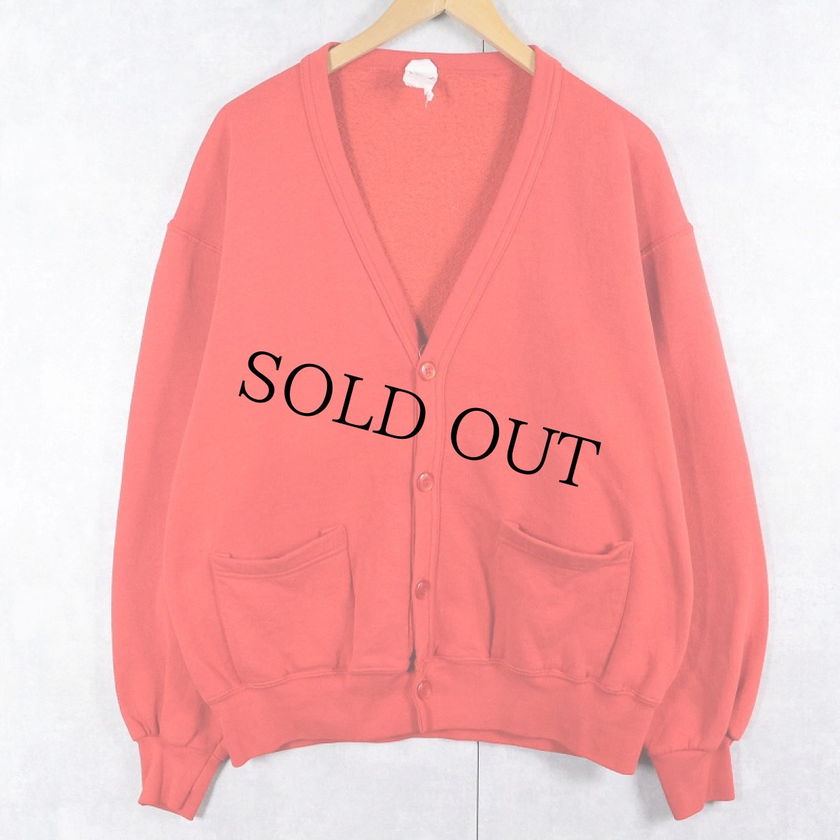 画像1: 90's FRUIT OF THE LOOM 無地スウェットカーディガン ONESIZE (1)