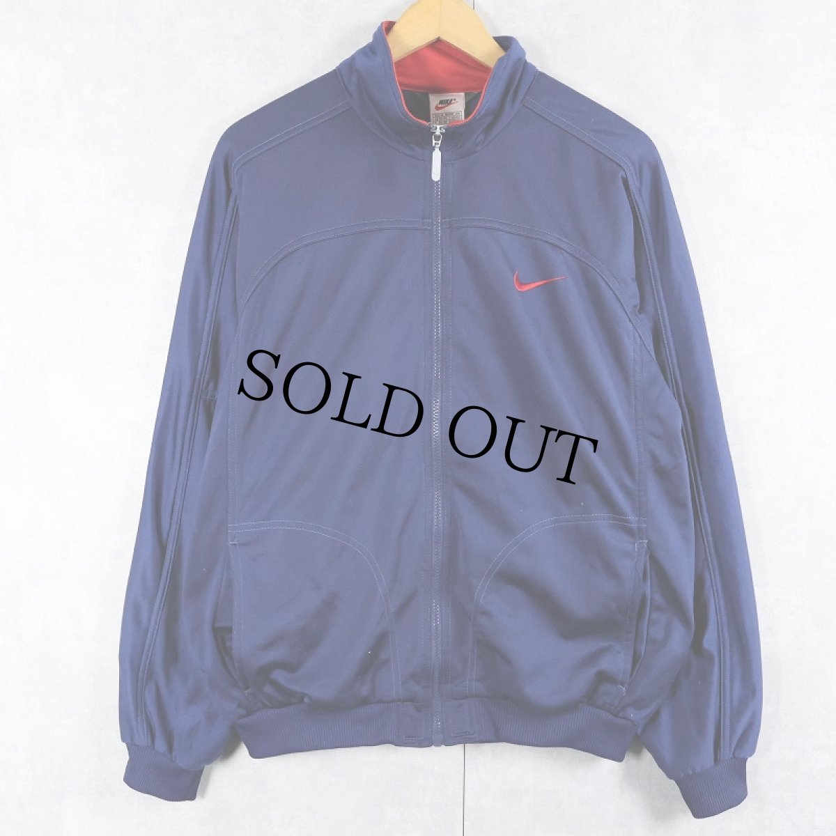 画像2: 90〜2000's NIKE ロゴ刺繍 トラックジャケット NAVY M (2)