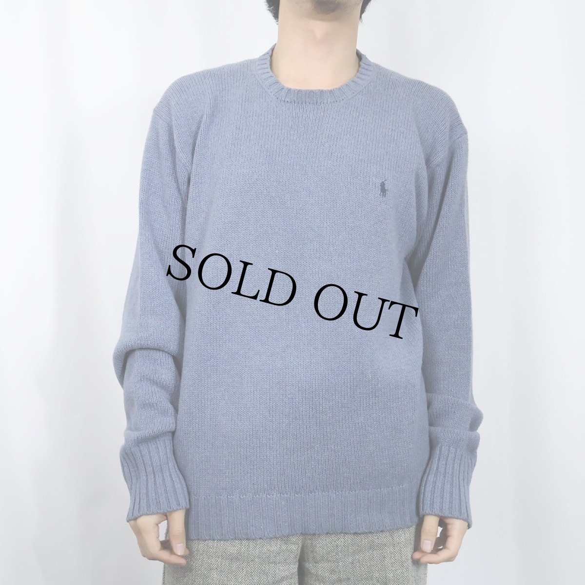 画像2: POLO Ralph Lauren ロゴ刺繍 コットンニットセーター M (2)