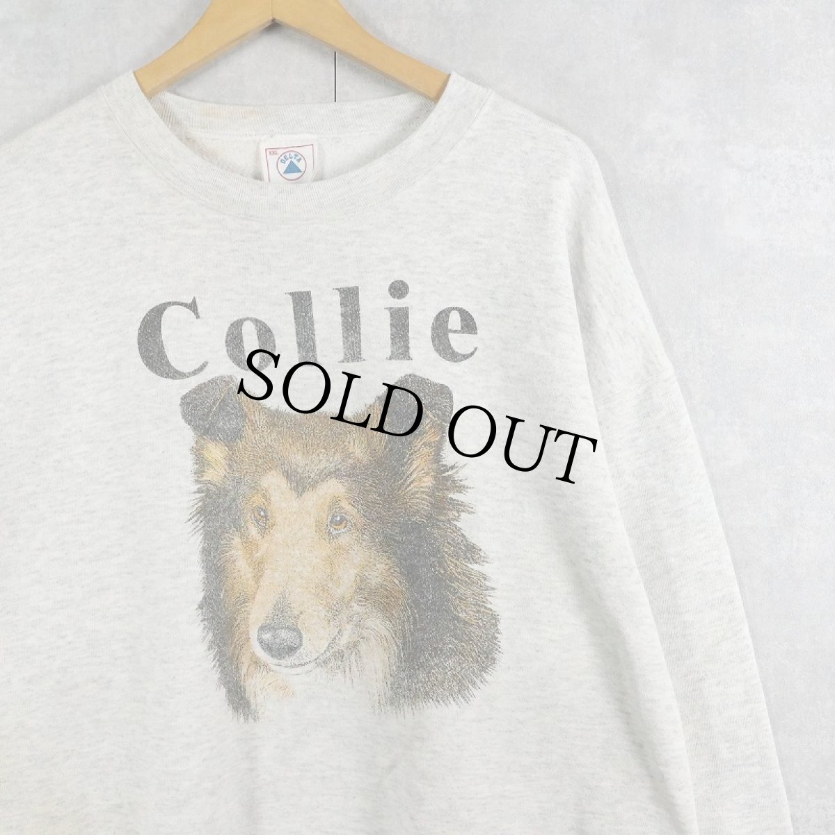 画像1: 90's USA製 "Collie" 犬プリントスウェット XXL (1)
