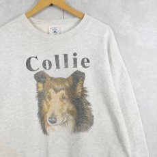 画像1: 90's USA製 "Collie" 犬プリントスウェット XXL (1)