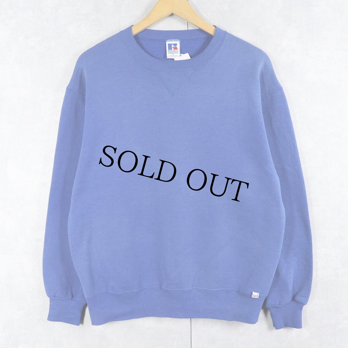 画像1: 90's RUSSELL ATHLETIC USA製 前V 無地スウェット L (1)