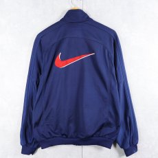 画像1: 90〜2000's NIKE ロゴ刺繍 トラックジャケット NAVY M (1)