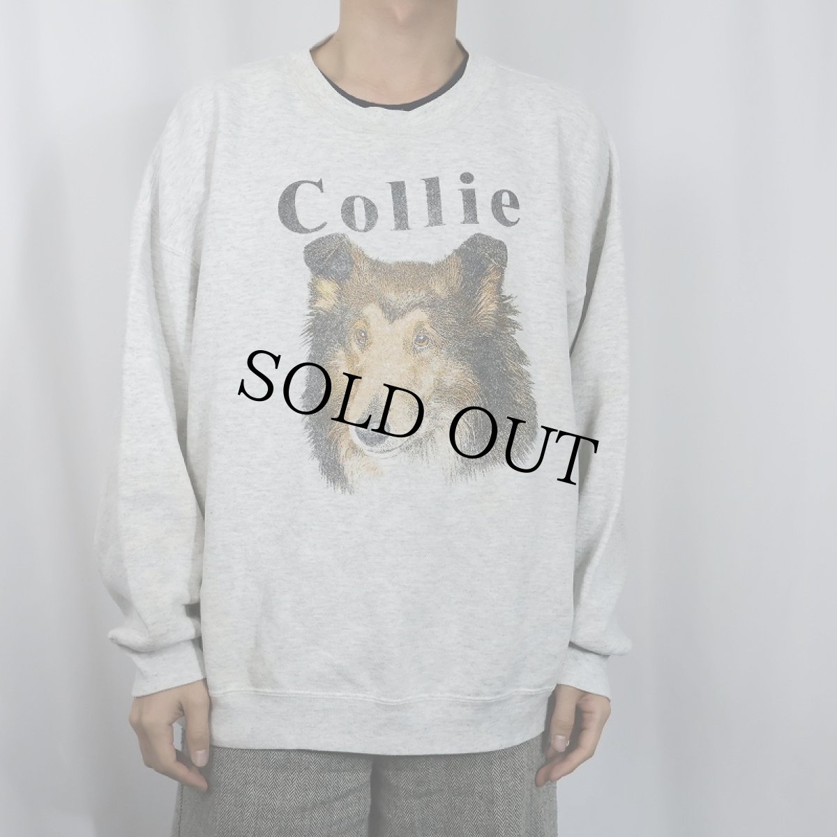 画像2: 90's USA製 "Collie" 犬プリントスウェット XXL (2)