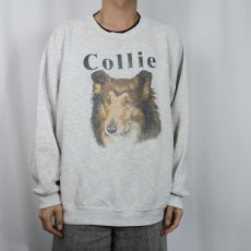 画像2: 90's USA製 "Collie" 犬プリントスウェット XXL (2)