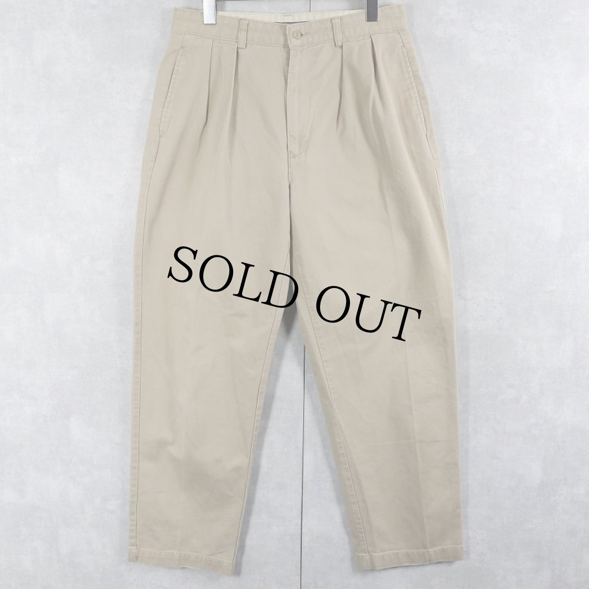 画像1: POLO Ralph Lauren "POLO CHINO" 2タック コットンチノトラウザーズ W31 (1)