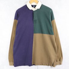 画像1: 90's GAP パネル切り替え ラガーシャツ L (1)