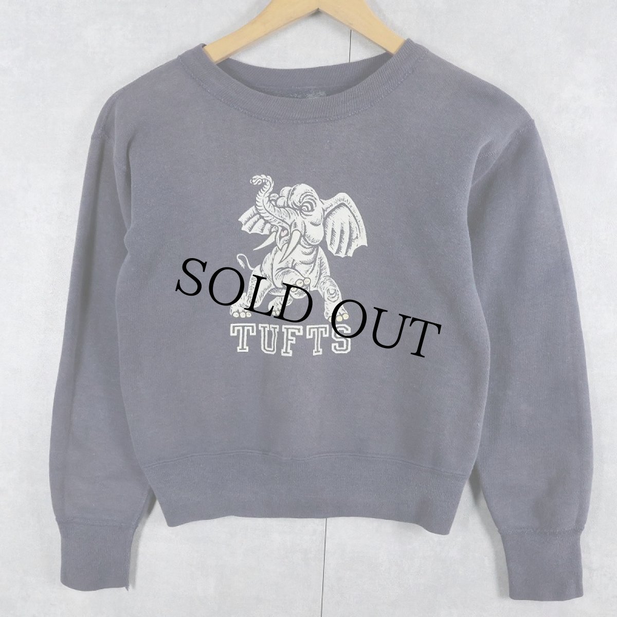 画像1: 60's "TUFTS" カラーフロッキー プリントスウェット KIDS SIZE (1)