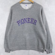 画像1: 80's RUSSELL ATHLETIC USA製 "PIONEER" 前V プリントスウェット XL (1)