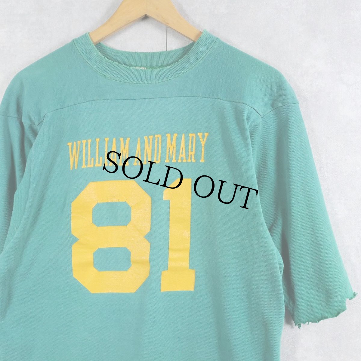 画像1: 70's〜 Champion USA製 "WILLIAM AND MARY" フットボールTシャツ L (1)