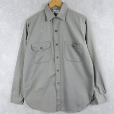 画像1: 60's マチ付き コットンツイル ワークシャツ (1)