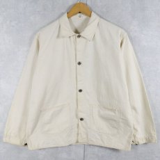 画像1: 30's ホワイトコットンツイル カバーオール (1)