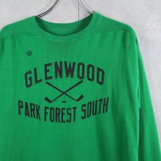 画像1: 〜80's "GLENWOOD PARK FOREST SOUTH" カップショルダー レーヨンフットボールロンT (1)