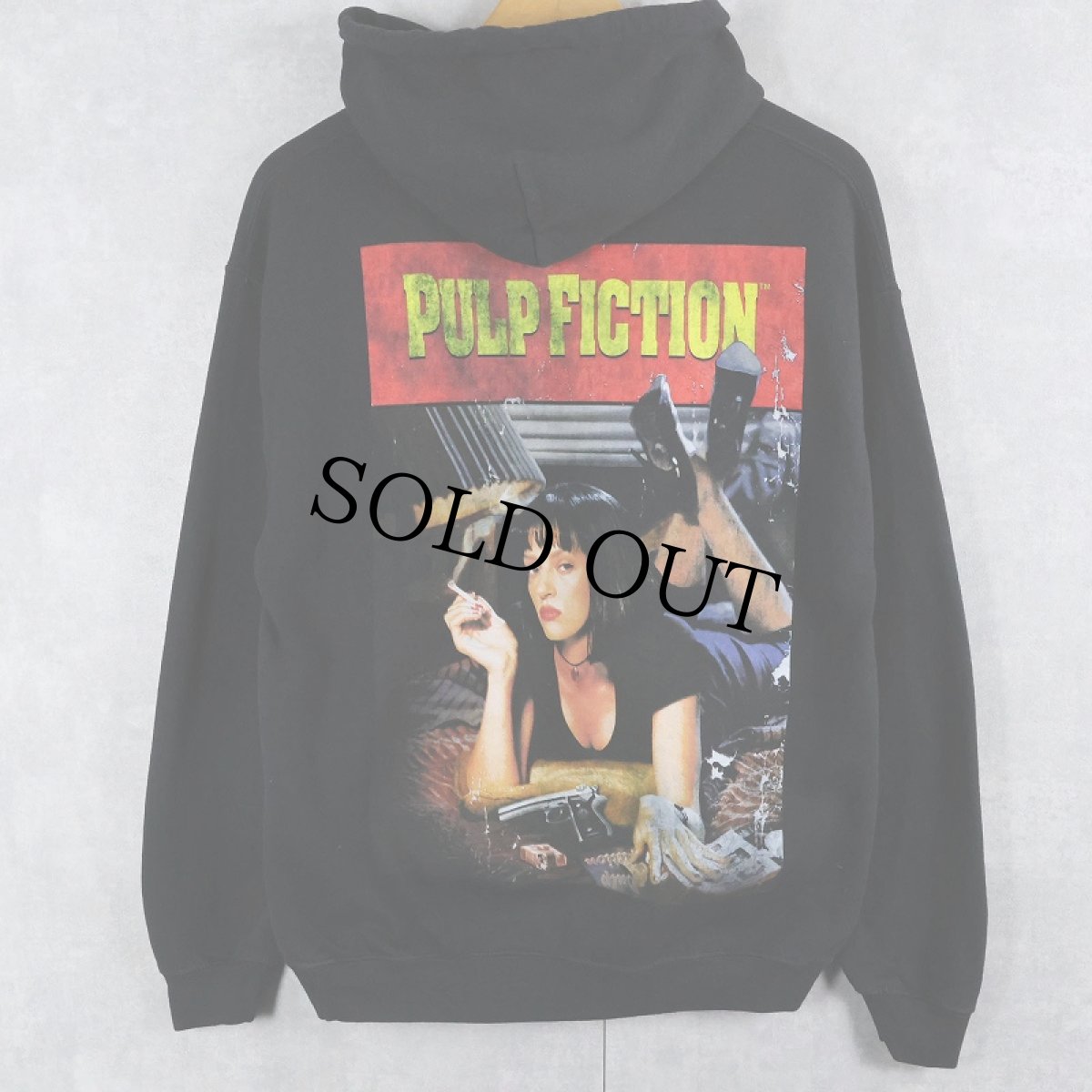 画像1: PULP FICTION クライム映画 プリントスウェットフーディー BLACK XL (1)