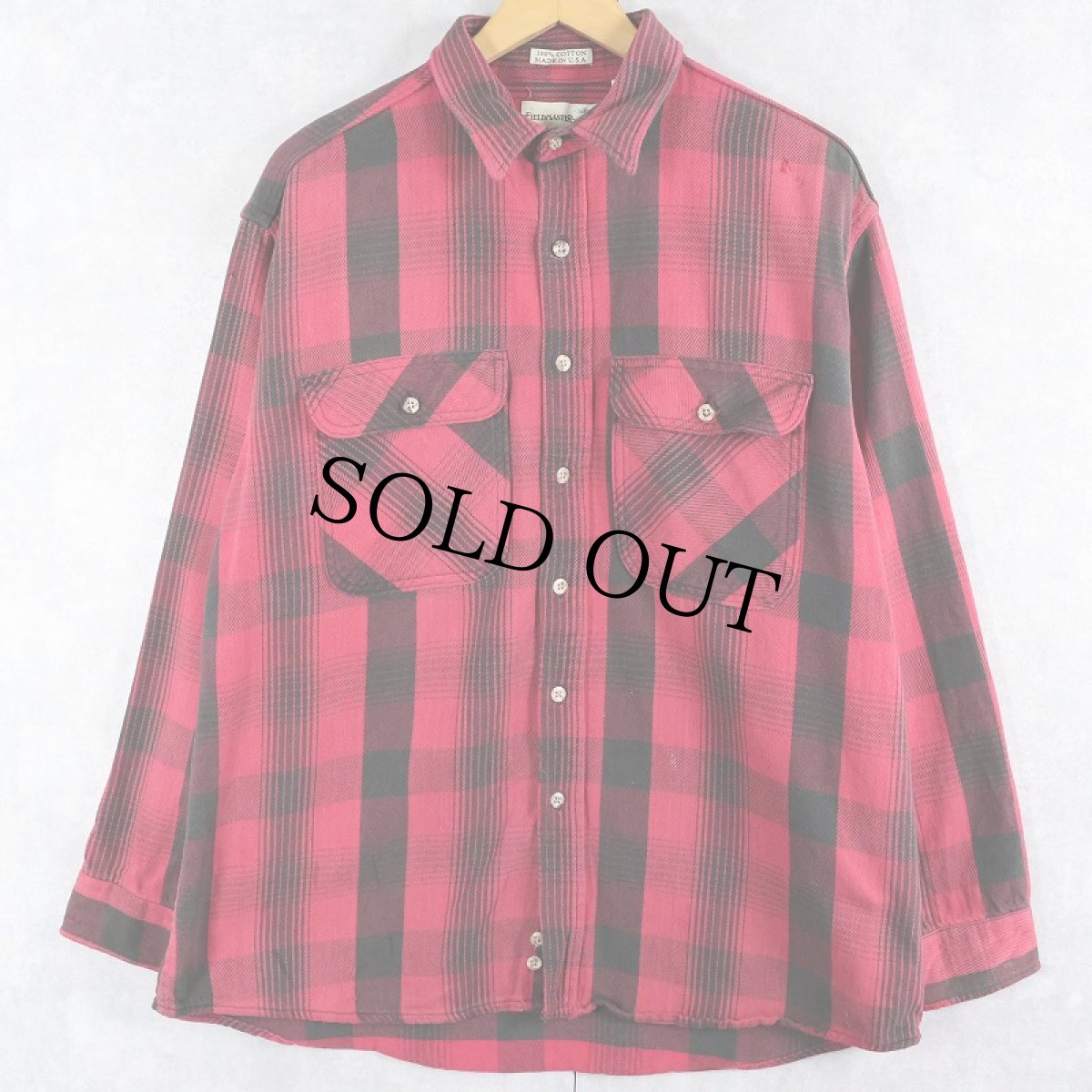 画像1: 90's FIELD MASTER USA製 チェック柄 ヘビーネルシャツ L (1)