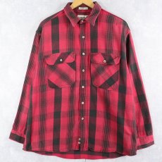 画像1: 90's FIELD MASTER USA製 チェック柄 ヘビーネルシャツ L (1)