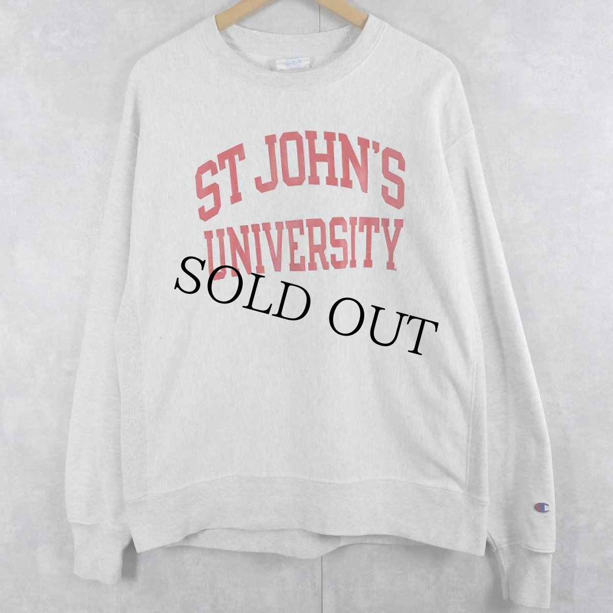 画像1: Champion REVERSE WEAVE "ST JOHN'S UNIVERSITY" プリントスウェット L (1)