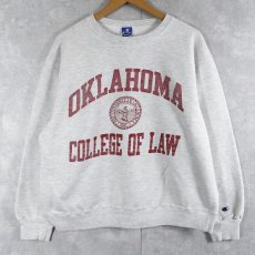 画像1: 80〜90's Champion 青刺繍タグ 中期 USA製 "OKLAHOMA" プリントスウェット XXL (1)