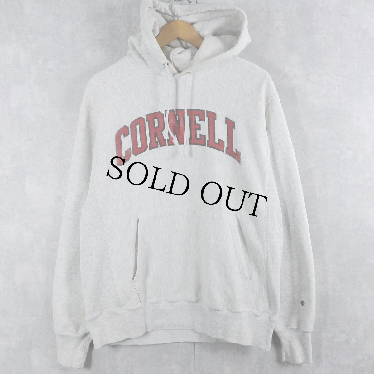 画像1: Champion REVERSE WEAVE "CORNELL" プリントスウェットフーディー M (1)