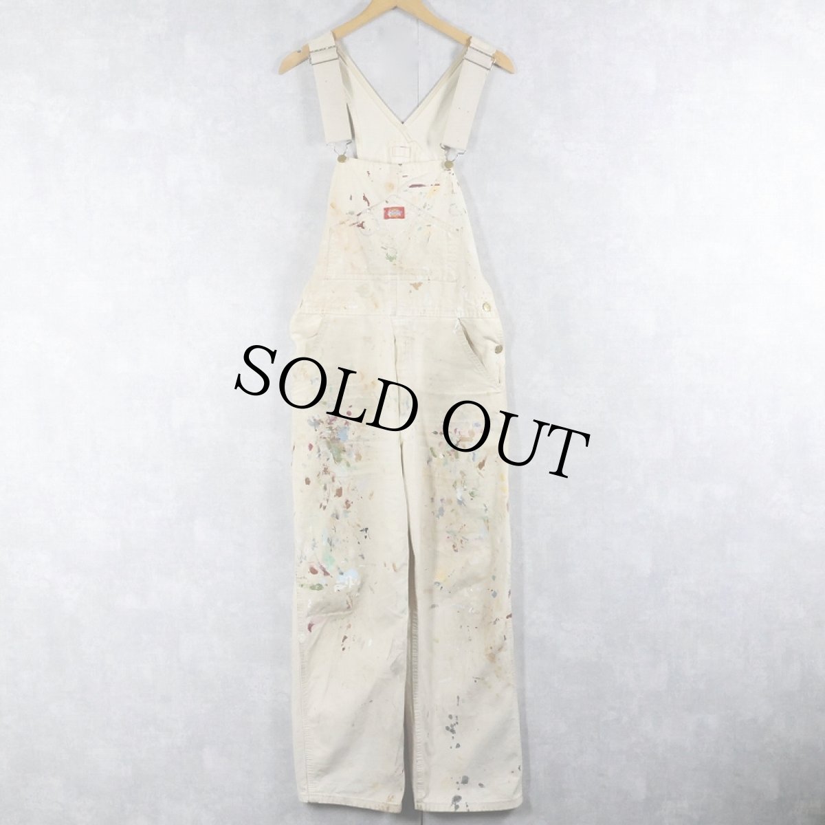画像1: Dickies ペンキペイント コットンペインター オーバーオール W32 (1)